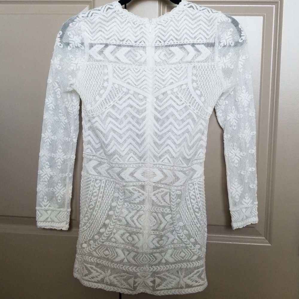 Isabel Marant pour H&M White Lace Embroidered Long Sleeve Top